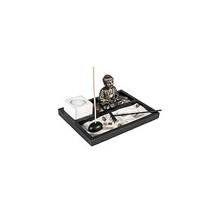 lachineuse - Jardin Zen Bouddha - Porte-Bougie Asiatique - Décoration Zen - Jardin avec Sable - Ambiance d'Asie - pour Intérieur Maison Bureau Méditation - Idée Cadeau Japon - Déco Asie