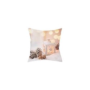 Home Fashion 066533-0111" LATERNE Velours Naturel 40 x 40 cm
