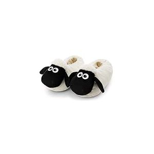 NICI 62341 Chaussons au Motif de Shaun Le Mouton 40-43 (Taille L), en Peluche, Blancs, Doux et Chauds, pour Enfants et Adultes, avec Semelle antidérapante, Pantoufles