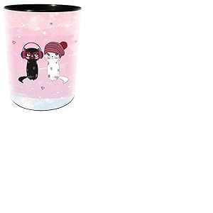 goldbuch 82 299 Music for Cats - Poubelle avec un diamètre de 25 cm et une hauteur de 30 cm - Capacité : 12 l - Motif chats - Rose