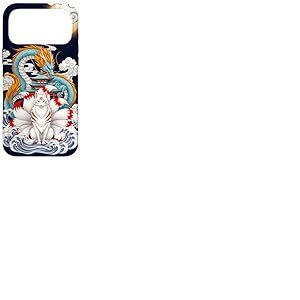 Pagode du Dragon Renard Kitsune &agrave; Neuf queues Japonaise Coque pour iPhone 17 Pro Max