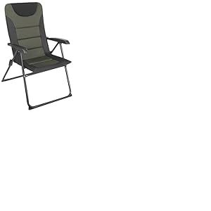 Homecall 30045 Chaise de camping pliante de jardin en acier bicolore/600D polyester dossier rembourré réglable vert/noir, 104,0 cm* 70,0 cm* 60,0 cm