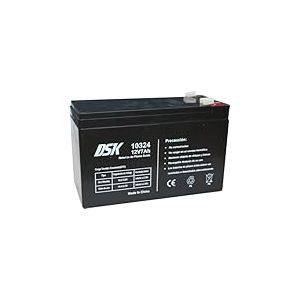 DSK 10324 - Batterie au Plomb AGM Rechargeable scell&eacute;e 12V 7Ah. Id&eacute;al pour Les Voitures et Les Motos &eacute;lectriques pour Enfants, Scooters, syst&egrave;mes UPS, syst&egrave;mes de s&eacute;curit&eacute;. Le Gel ne se renverse Pas
