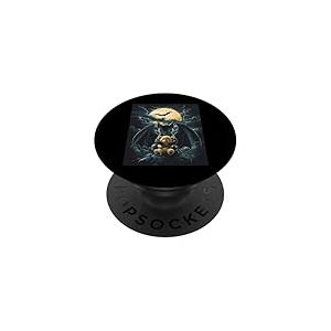 Chauve-Souris Ours en Peluche Gothique Femme Chauve-Souris PopSockets PopGrip Adh&eacute;sif