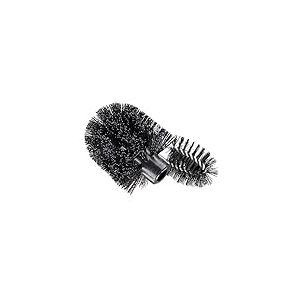 WENKO Brosse de rechange avec brosse pour rebords Ø 8 cm - Porte-brosse WC, Plastique, 8 x 8 cm, Noir