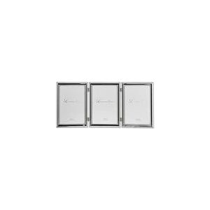 Lawrence Frames Cadre photo triple à charnière (vertical) en métal plaqué argent avec perles délicates, 12,7 x 17,8 cm