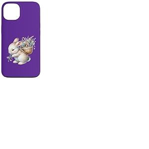 Cottagecore Breloque aquarelle Lapin avec panier de fleurs Coque pour iPhone 13