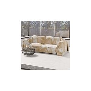 PETTI Artigiani Italiani - Drap de Protection en Microfibre Multi-Usage Anti-Taches 260x270 cm, Housse de Canap&eacute;, Couvre Lit, Couverture de Canape, Tropical 05 Taupe, 100% Made in Italy