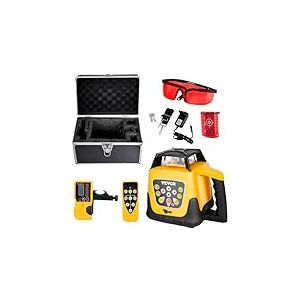 VEVOR Kit Niveau Laser Rotatif Autonivelant 360&deg;, Port&eacute;e 300 m, Faisceau Rouge, Inclinaison R&eacute;glable, Angle de Balayage Flexible, &Eacute;tanch&eacute;it&eacute; IP54, Pr&eacute;cis, avec R&eacute;cepteur, T&eacute;l&eacute;commande, &Eacute;tui Transport