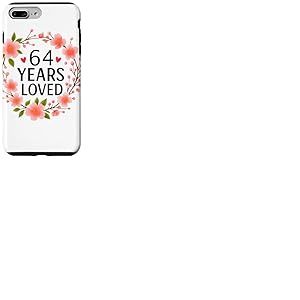 64 Years Loved Floral 64th Birthday Women 64 Years Old Coque pour iPhone 7 Plus/8 Plus