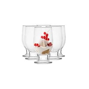 Glasmark KROSNO 1992 Lot De 6 Coupes &Agrave; Glace En Verre Transparent Coupes &Agrave; Dessert &Eacute;l&eacute;gantes &Agrave; Pied 270 ml