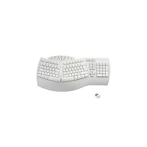 perixx PERIBOARD-612W, Grand Clavier Ergonomique sans Fil, Connexion 2.4Ghz et Bluetooth 4.0 pour Windows et Mac &ndash; Blanc, AZERTY