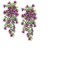 Fleurs artificielles &agrave; suspendre pour p&eacute;tunia - Plante avec fleurs artificielles en soie - Fleurs d'&eacute;t&eacute; - Fleurs suspendues - Fleurs artificielles en soie - Plantes de p&eacute;tunia - D&eacute;coration de terrasse