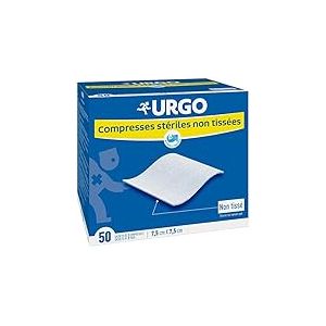 Urgo - Compresses stériles - Non tissées - Boîte de 50 sachets de 2 compresses - 7,5cm x 7,5cm