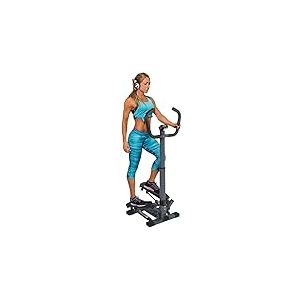 JOCCA - Stepper| Stepper avec Guidon| Machine à Marche Latérale avec Barres de Support | Fitness| Fessiers, Abdomen et Jambes| Machine d'Escalier| Pieds Antidérapants | 4 Fonctions