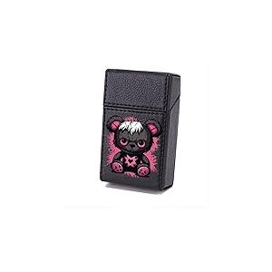 Etui Boite en Cuir Paquet De Cigarette Noir Kawaii Nounours