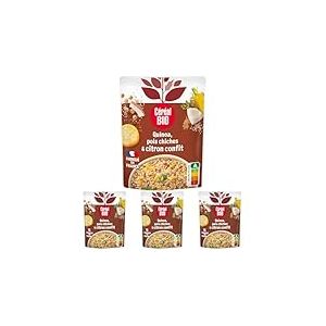Céréal Bio Quinoa Royal, Pois Chiches & Citron confit - Sachet Micro-ondable, Rapide à Réchauffer - Végan et Bio - 220g - 212660 (Lot de 4)