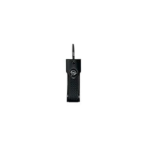 Porte-clés de Voiture Compatible avec Opel, résistant et Durable, Fermoir avec Anneau, idéal comme Cadeau, 90 x 20 mm (Noir Logo Noir)