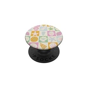 Esthétique coquillages étoiles de mer Summer Preppy mignon damier PopSockets PopGrip Adhésif