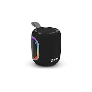 SPC Orbital Spark &ndash; Enceinte Bluetooth puissante et Portable 15W | Autonomie 24h | Lumi&egrave;res LED Couleurs | &Eacute;tanche IPX6 | True Wireless | USB, microSD, Jack 3,5mm | Design Ultra-Compact