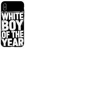 White Boy Of The Year Message Humour Noir Sarcastique Coque pour iPhone XS Max
