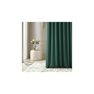 ROOM99 Rideau avec Passe Tringle Aura 140 x 300 cm Largeur x Hauteur, D&eacute;coration de Fen&ecirc;tre, Curtains et Draperies int&eacute;rieurs pour Salon, Chambre Moderne Lisse Vert Bouteille, 1 pi&egrave;ce