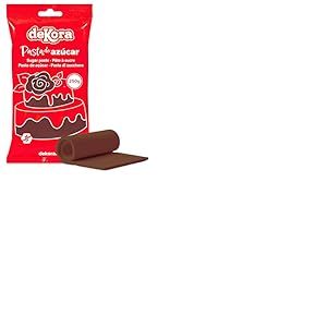 dekora - P&acirc;te &agrave; Sucre Marron pour D&eacute;coration G&acirc;teau et des Cupcakes - Sucre Fondant Pr&ecirc;te &agrave; D&eacute;rouler pour la R&eacute;alisation de Toutes Sortes de D&eacute;corations - Facile &agrave; Travailler - 250 g