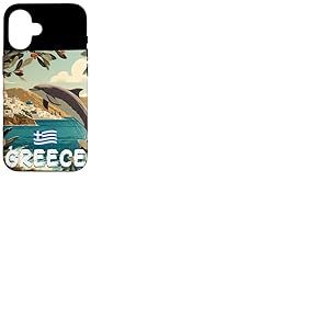 Superbe Costume de Dauphin Grec avec Vue sur la Gr&egrave;ce Coque pour iPhone 16