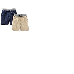 Simple Joys by Carter's Shorts, Pack of 2, Brun Kaki Clair/Bleu Marine, 4 Ans (Lot de 2) Garçon