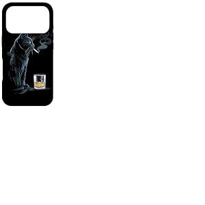 Chat Noir fumant Cigarette Amateur de Whisky dr&ocirc;le Coque pour iPhone 17 Pro