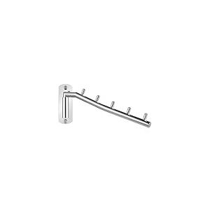 JQK SHR100-CH Porte-Manteau Mural Pliable en Acier Inoxydable avec Bras pivotant pour vêtements - Système de Suspension, de Rangement, Organisateur Robuste à Fixation Murale (chromé)