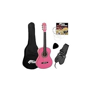 Tiger Guitare classique 3/4 avec accessoires Rose jasmin