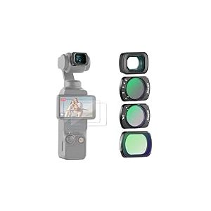 NEEWER Pack de 3 Filtres avec Objectif Grand Angle 0,75X 108&deg;FOV, Filtre de Diffusion Noir Variable ND 2-32 CPL 1/4 Compatible avec DJI Osmo Pocket 3 Creator Combo Accessoires, FL-B09