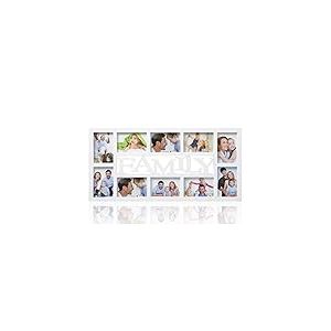ARPAN Cadre Photo en Plastique pour 10 Photos de 15,2 x 10,2 cm - Blanc Family - 70 x 34 x 3 cm