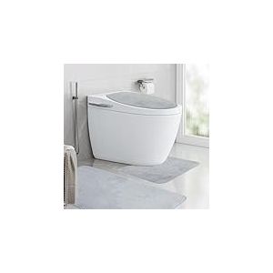 ASelected Lot de 3 Tapis de Salle de Bain - 50 x 80 cm - Tapis de Bain Doux à Poils Longs - Antidérapant - avec Couvercle pour abattant de Toilettes - Gris foncé