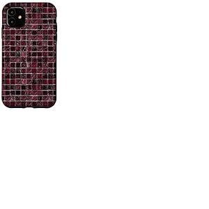 Carrelage en Verre mosa&iuml;que carr&eacute; Agate Rouge r&eacute;tro esth&eacute;tique Coque pour iPhone 11