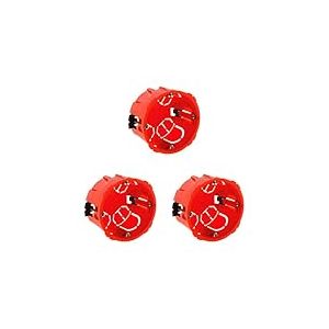 Zenitech Lot 10 bo&icirc;tes placo &Oslash;65x40mm appareillage vis et Griffes - Rouge (Lot de 3)