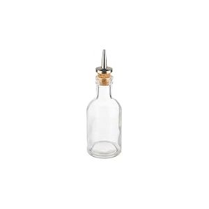 APS 40512 Bouteille &agrave; huile et vinaigre &Oslash; 5 cm, hauteur 15,5 cm, 100 ml, r&eacute;cipient en verre, bec verseur en li&egrave;ge/acier inoxydable