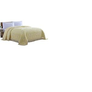 Beatrice Home Fashions Couvre-lit, Coton, Jaune, lit jumeau