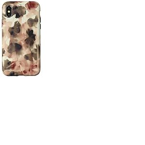 Moody Ginkgo Leaves Abstract Botanical dans des Tons automnaux Coque pour iPhone X/XS