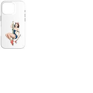 P&ocirc;le r&eacute;tro Vintage Pin Up Girl Fashion Firegirl Pompier Coque pour iPhone 16 Pro