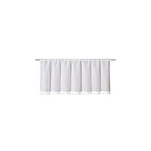 Elbersdrucke Rideau de bistrot Semi-Transparent avec Passage Tunnel et Pompon Loni 00 Blanc 45 x 140 cm pour Cuisine, fen&ecirc;tre de Cuisine, Brise-Vue 202088