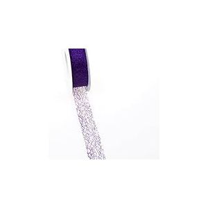 Deko und Band Spiderweb Ruban décoratif – 3 cm Violet – Rouleau 25 m – 67 028-R 30