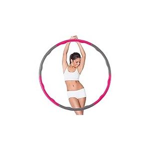Ultrasport Hula Hoop, Pour Renforcer Muscles Dos Et Abdominaux, 6 Parties Qui Peuvent être Assemblées, Mousse Souple, Moins De Boutons, Pour Débutants Et Utilisateurs Avancés, couleur : Rose/Gris