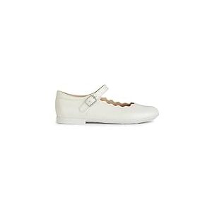 Geox Jr Plie' C Ballet Flat, Blanc, 38 EU