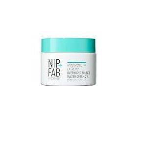 Nip+Fab Hyaluronic Fix Extreme4 Crème à l'eau Pour la Nuit 2% 50 ml, Hydratant, Lisse Les Pores, Les Ridules Et Les Rides, Prévient La Perte D'Hydratation