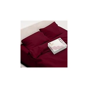 Mayfair Linen - Lot de 4 draps - 100% Coton égyptien 800 Fils à Fibres Longues - Jusqu'à 45,7 cm de Profondeur de Coin pour Les draps Housse Twin Bordeaux