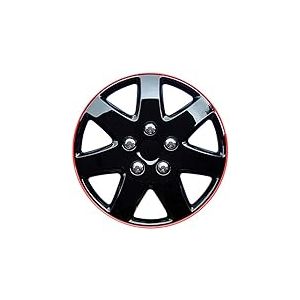 AutoStyle 14'' pouces Enjoliveurs Jeu noir/rouge PP 9624IR Cap De Roue Enjoliveur Auto