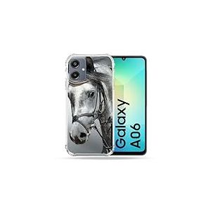 Cokitec Coque Renforcée pour Samsung Galaxy A06 Animal Cheval Blanc