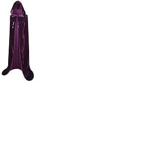 BIGXIAN Longue cape à capuche en velours pour costume d'Halloween pour homme et femme, violet, Medium